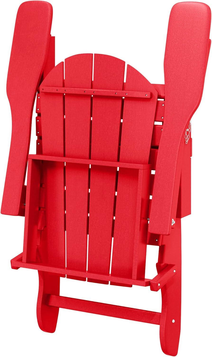 Red Poly Adirondack Outdoor Folding Armchair Set of 2