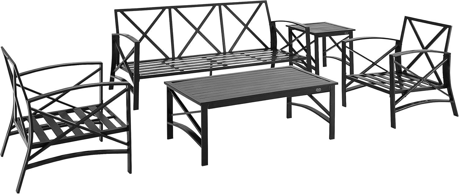 Kaplan 5pc Outdoor Sofa Set - Oatmeal - Crosley: Steel Frame, Transitional Design, Patio Lounge Furniture