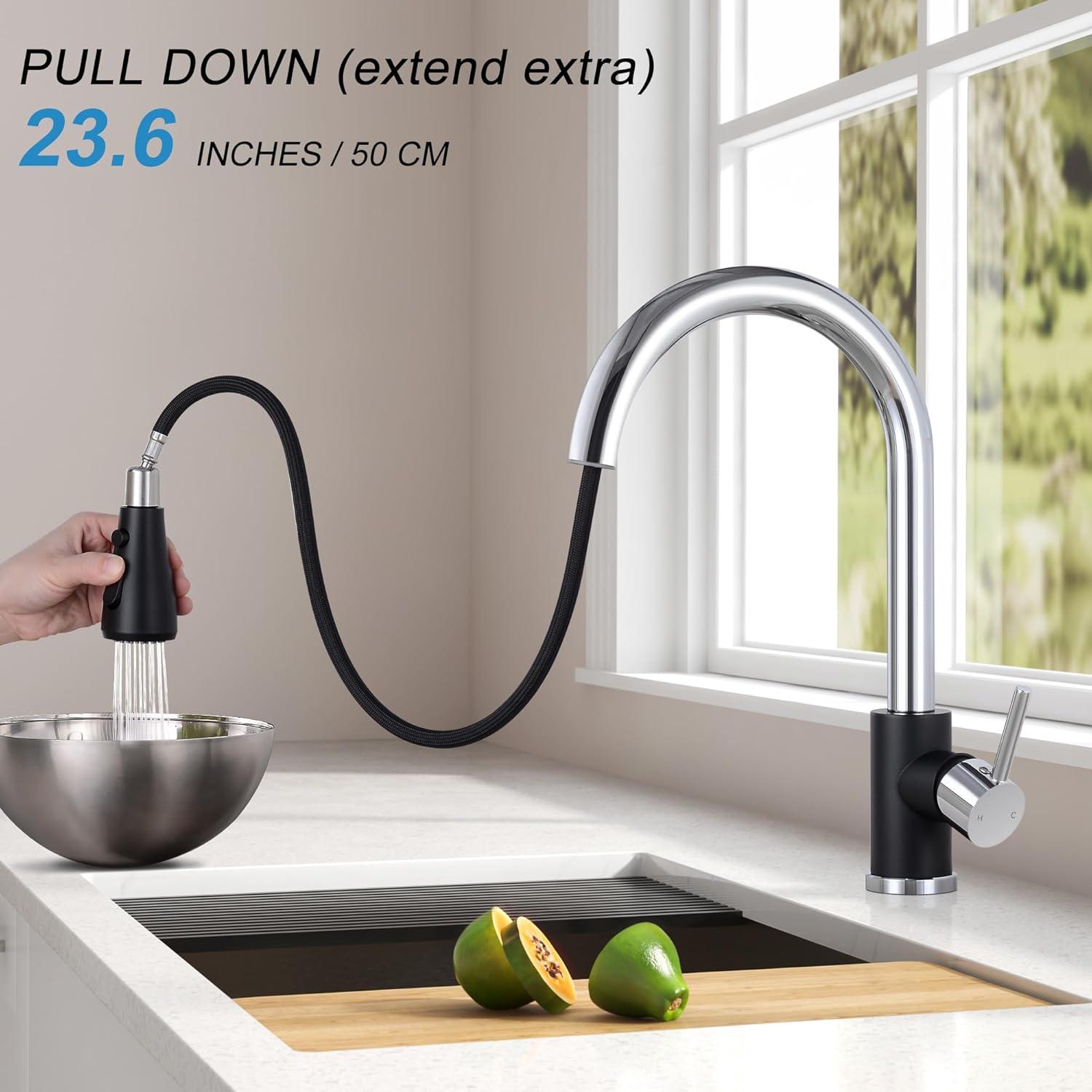 Pull Down Single Handle Kitchen Faucet