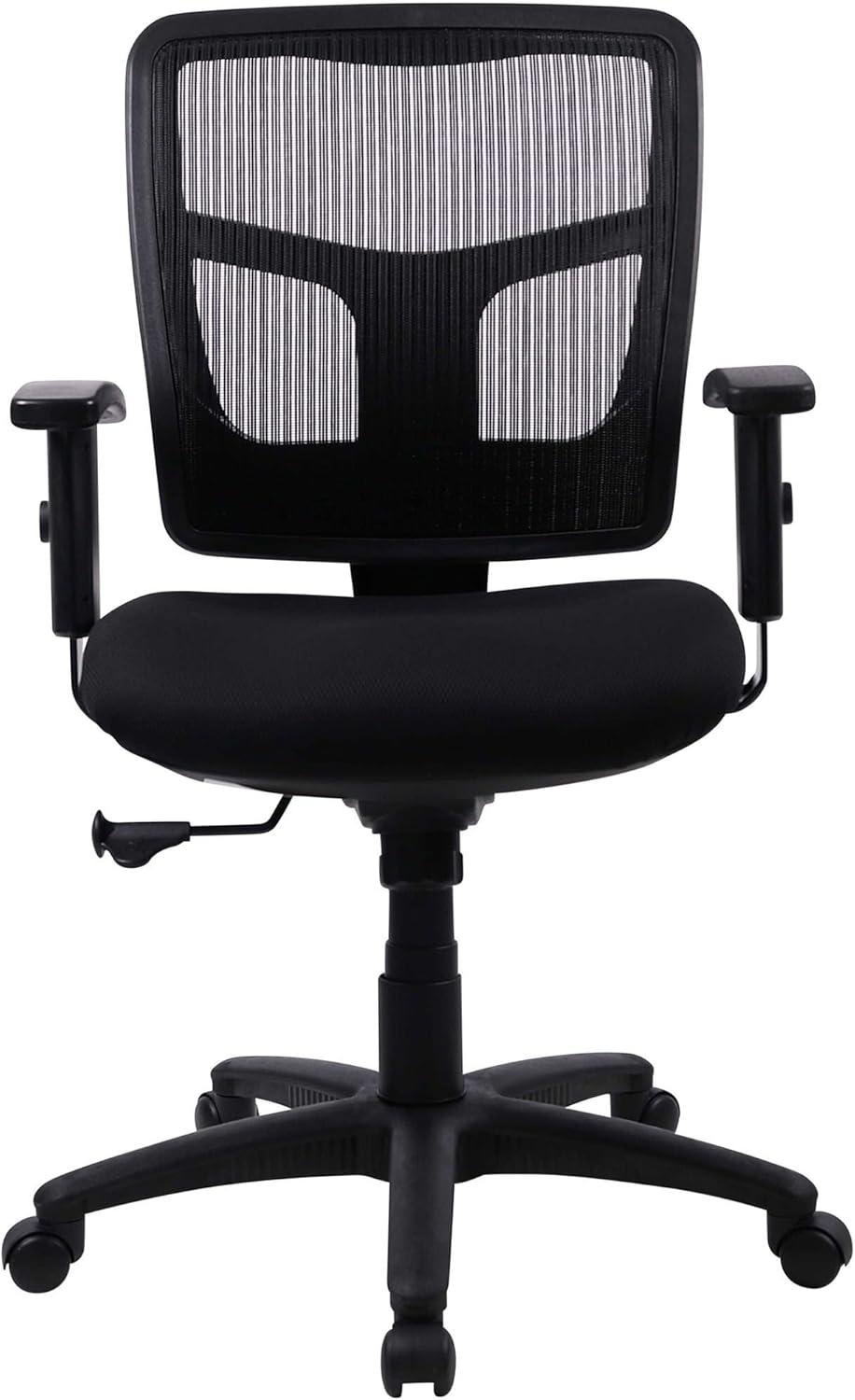 ErgoFlex Black Mesh Mid-Back Adjustable Office Chair