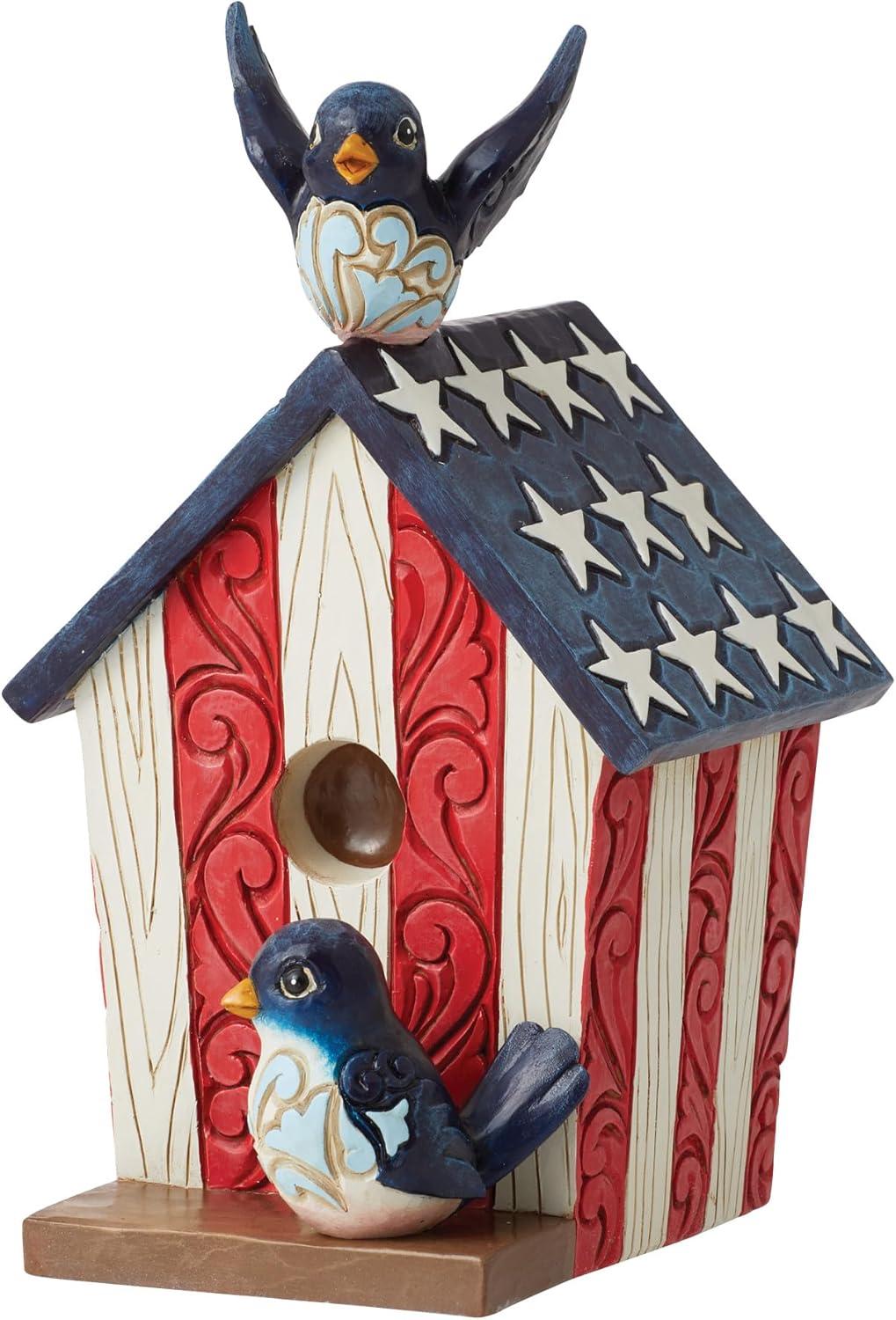 Jim Shore Jim Shore Heartwood Creek Patriotic Birdhouse Figurine 5.3in H