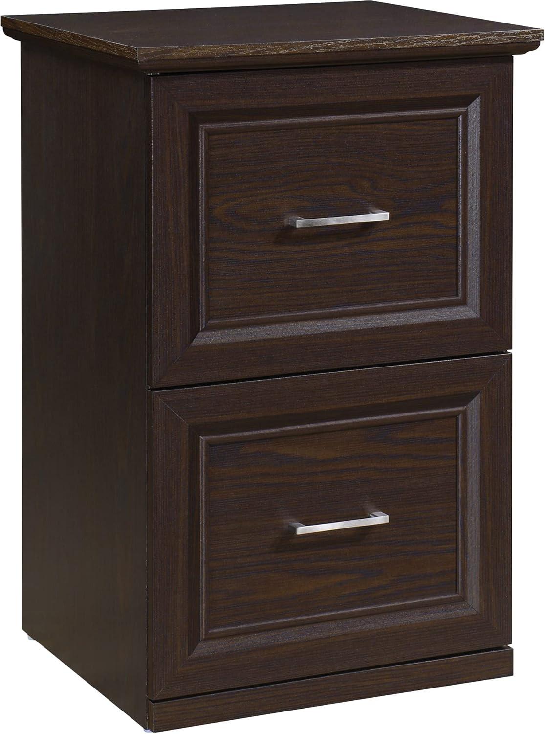 Jefferson Espresso Vertical 2-Drawer File Cabinet with Euro-Glide