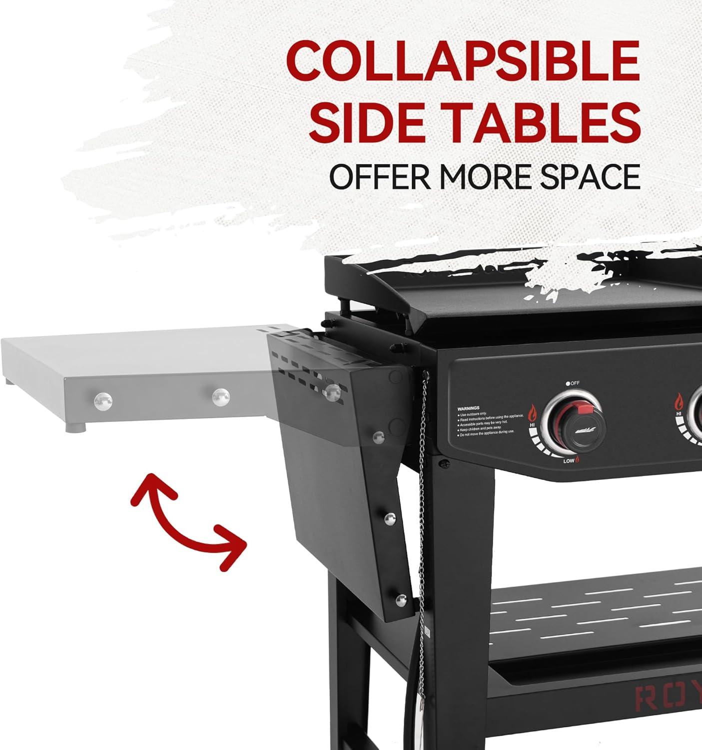 Royal Gourmet 4-Burner Liquid Propane Gas Grill Combo Griddle with Extra Grilling Gear