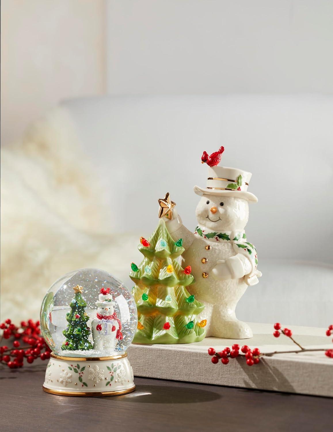 LENOX HOLIDAY Happy Holly Days Snowman Lit Figurine