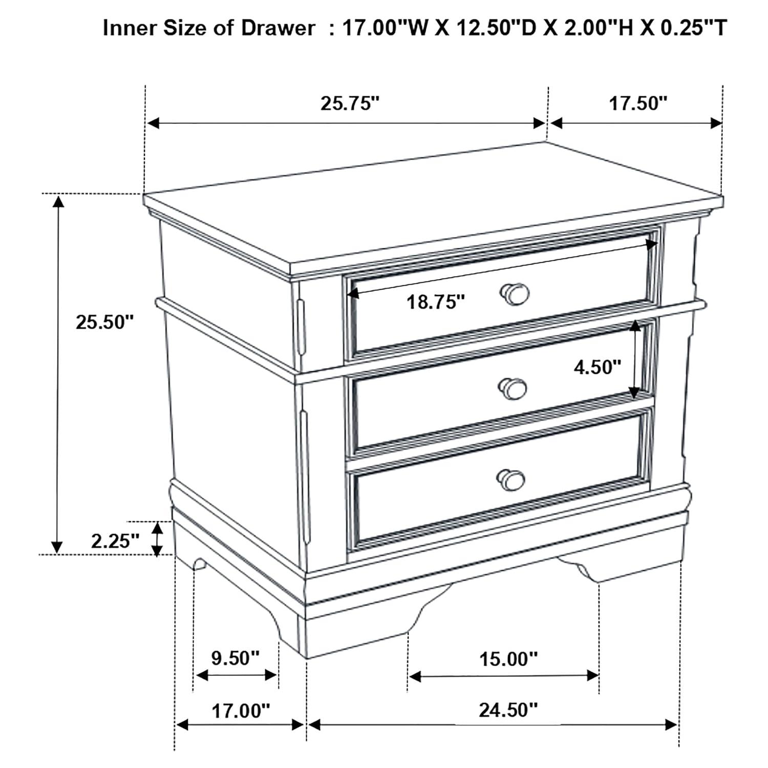 Coaster Home Furnishings Traditional Nightstand, Cappuccino