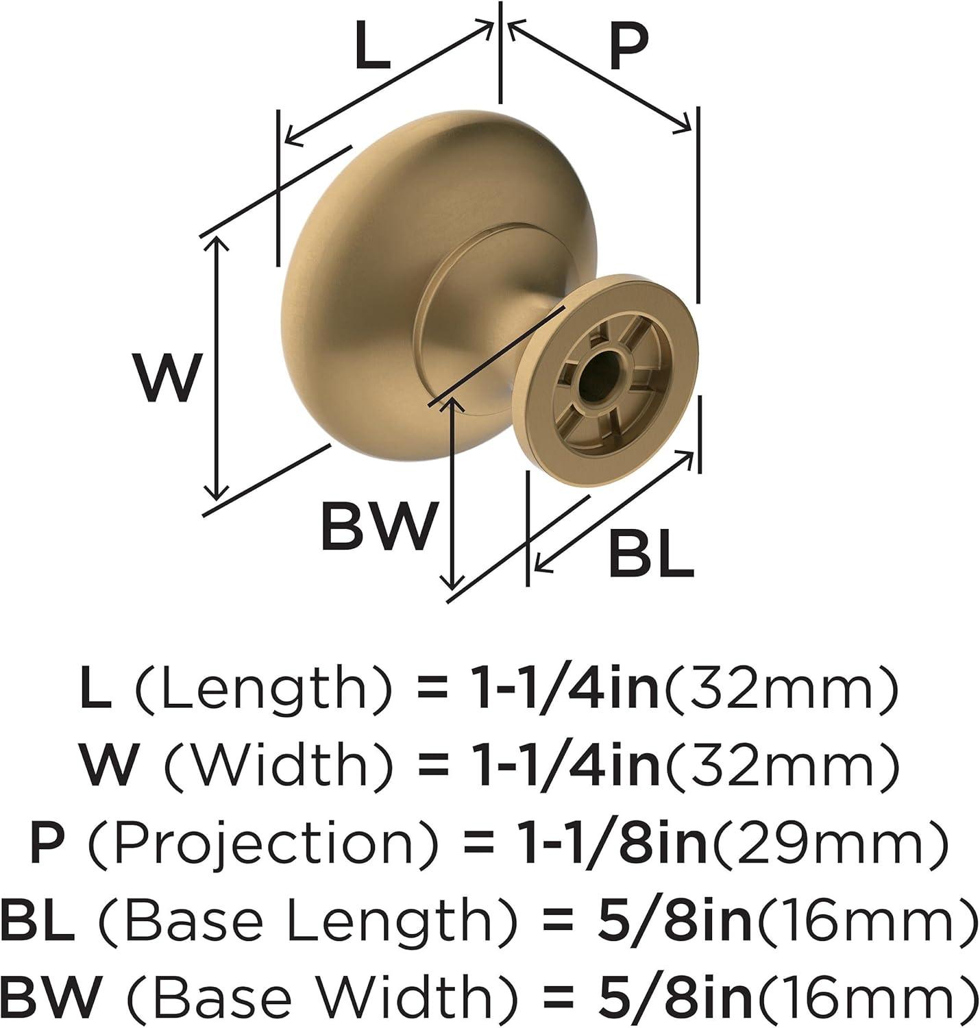 Amerock Edona Cabinet or Furniture Knob, 1-1/4 inch (32mm) Diameter