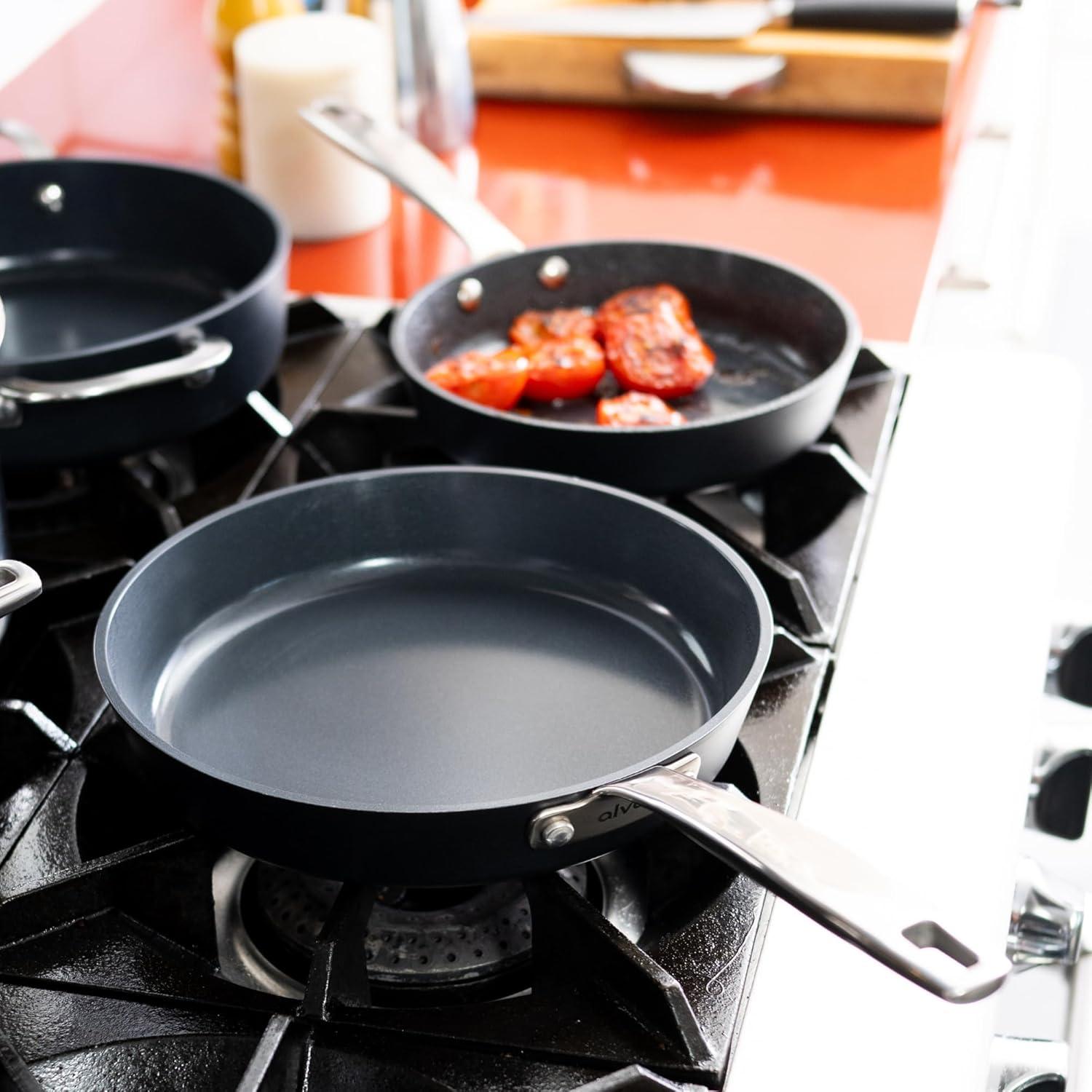 Alva Maestro Ceramic Nonstick Frying Pan Skillet Non Toxic Omelette Pan Kitchen Cookware PFAS, PFOA & PFTE Free, for Cooking Pan Set, Induction Safe, Add to Your Pots and Pans Set Cookware