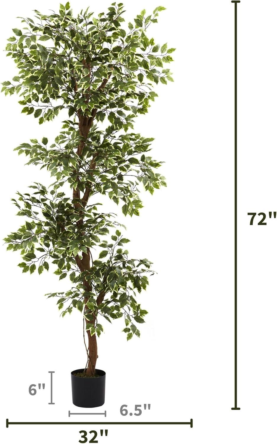 Nearly Natural 6-ft Variegated Ficus Tree