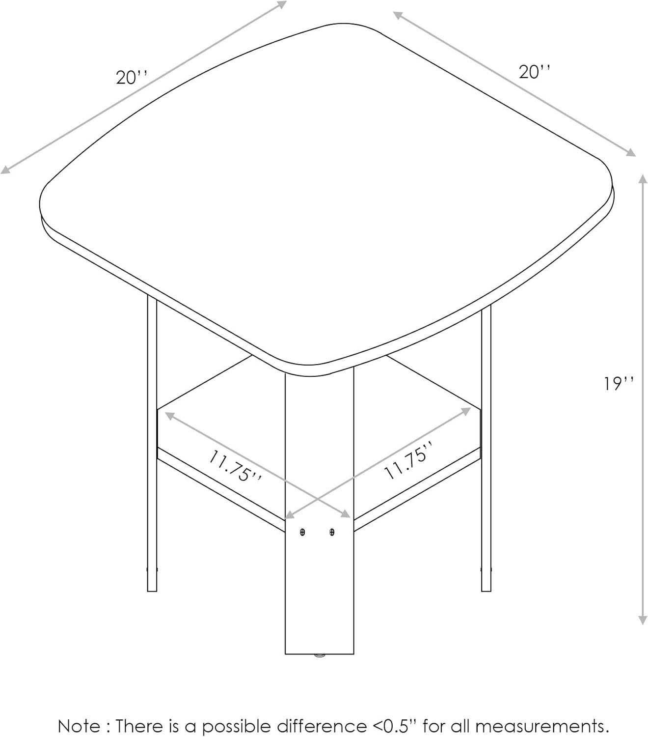 Furinno Simple Design End Table, 2-Pack, Espresso