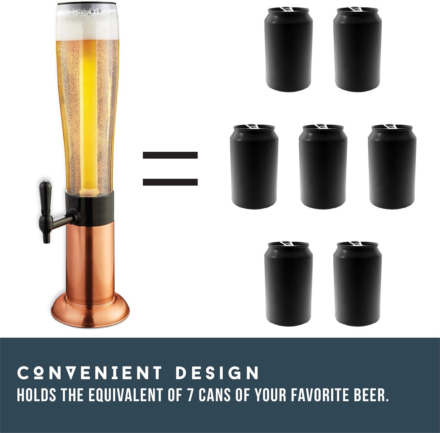 Copper Finish 3-Quart Beer Tower Drink Dispenser