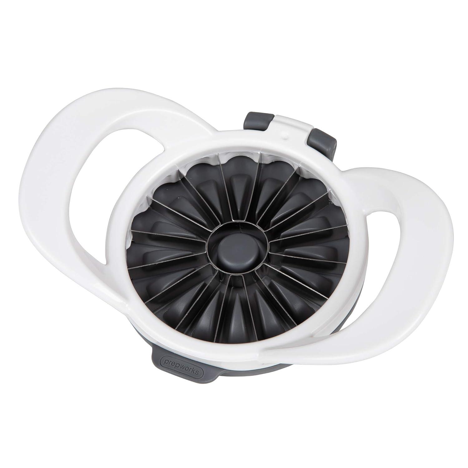 White and Gray 16-Slice Apple Slicer and Corer with Safety Cover