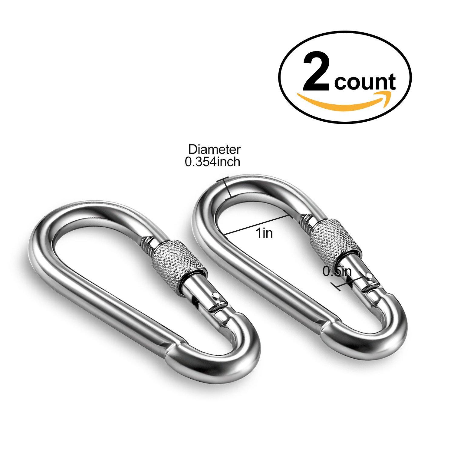 Stainless Steel Hanging Kit Swing Hangers and Hammock Spring and Swing Swivel Spinner Kglobal Swivel Hook and Locking Snap Hooks for Wooden Sets，tire Swing Swivel, Seat Trapeze Yoga