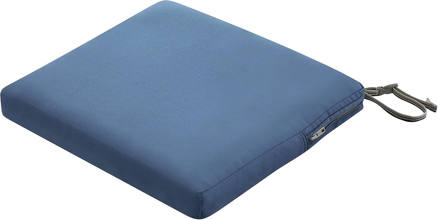 Classic Accessories Ravenna Water-Resistant Patio Seat Cushion, 17 x 15 x 2 inch, Empire Blue