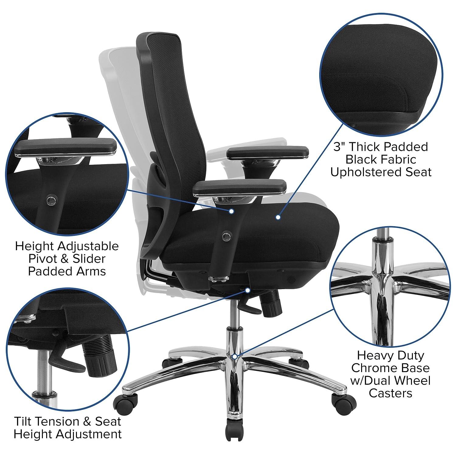 Flash Furniture Hercules 24/7 Intensive Use Big & Tall 350 lb. Rated Mesh Multifunction Chair