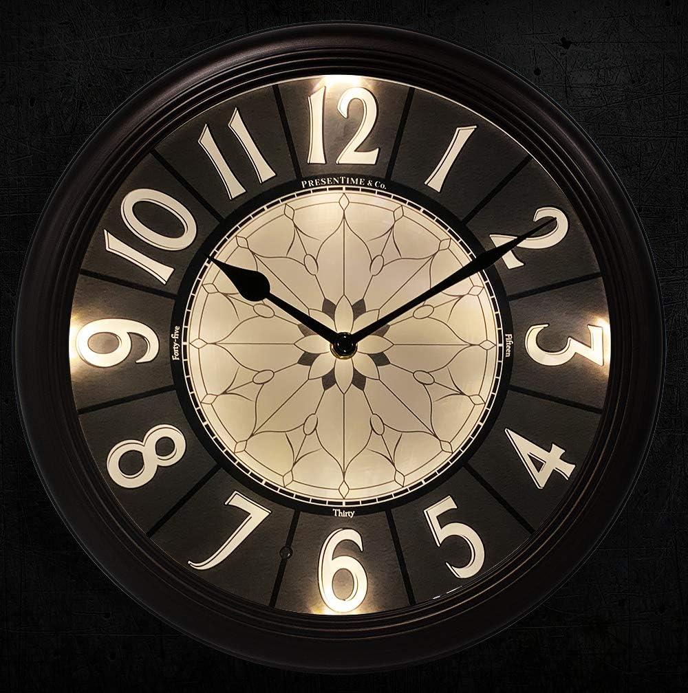 12.6" Oil Rubbed Bronze LED Wall Clock with Smart Sensor