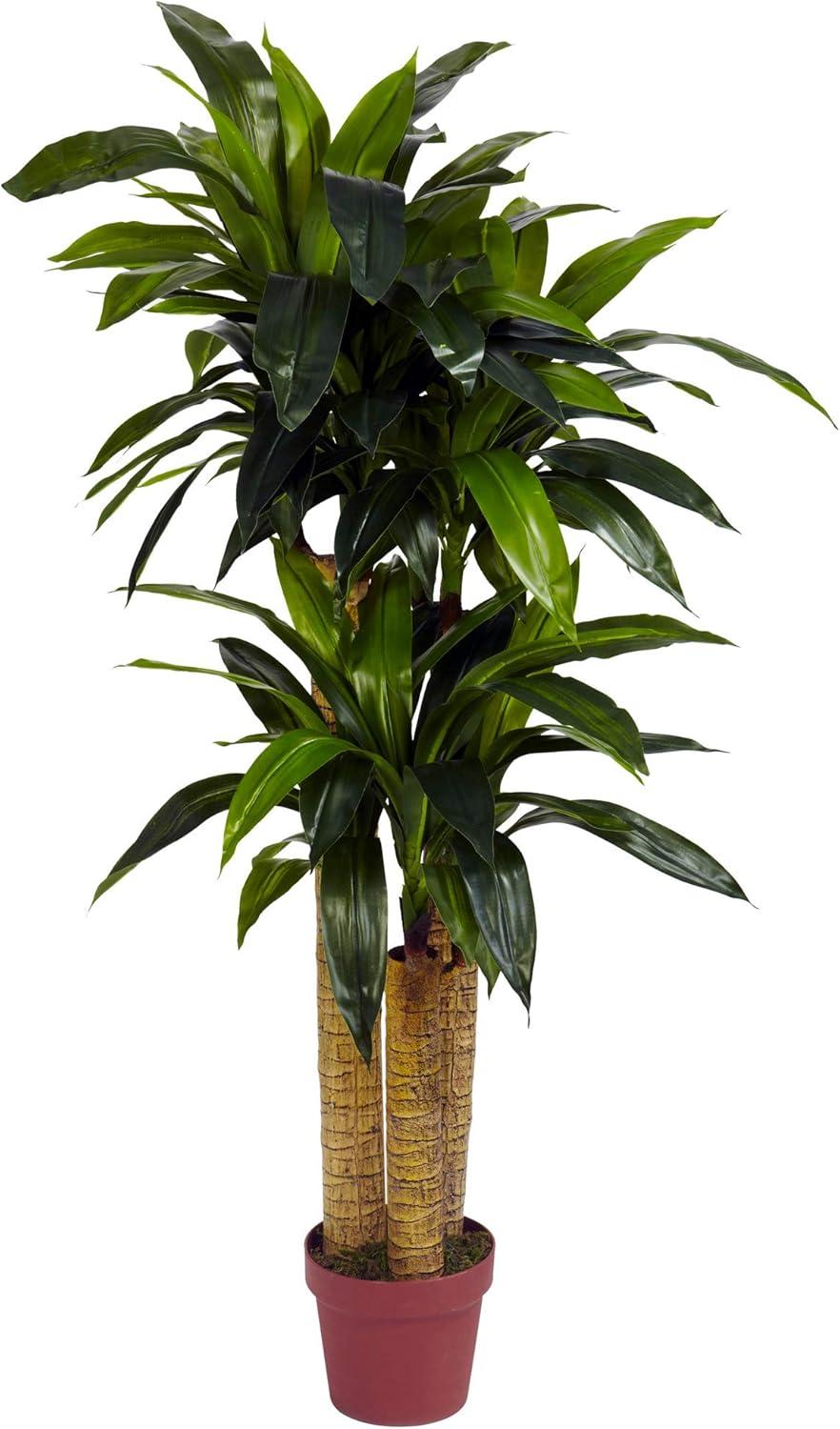 Nearly Natural 4-ft Corn Stalk Dracaena Silk Plant (Real Touch)