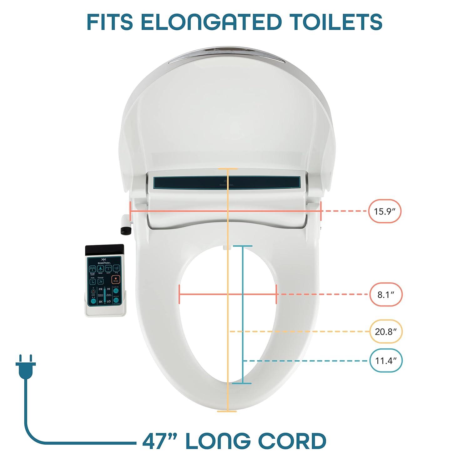 BidetMate Elongated Toilet Seat Bidet BM-2000R-E