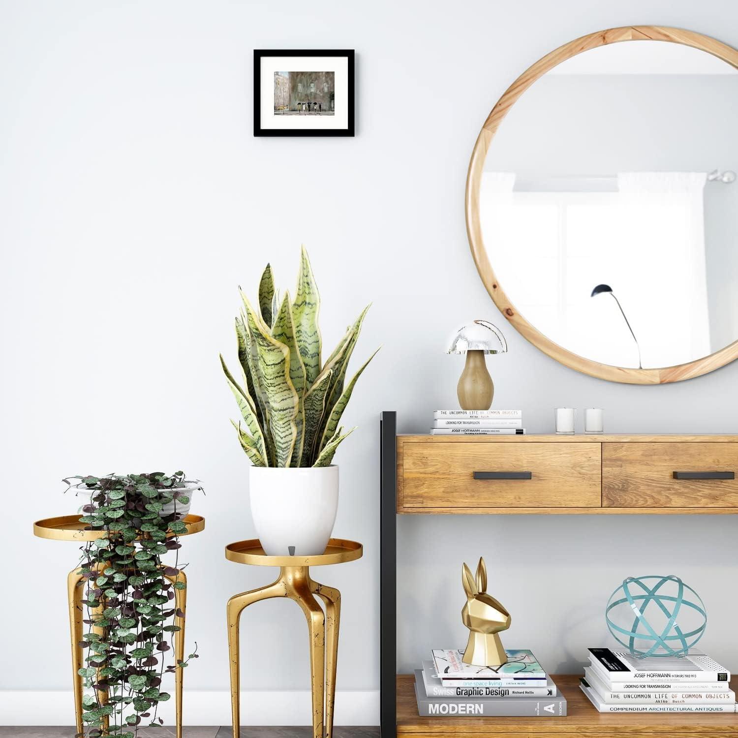 Circle Wooden Wall Mirror,18 inch Round Natural Wood Mirror Large Rustic Farmhouse Decor Mirror for The Living Room,Bathroom,Bedroom