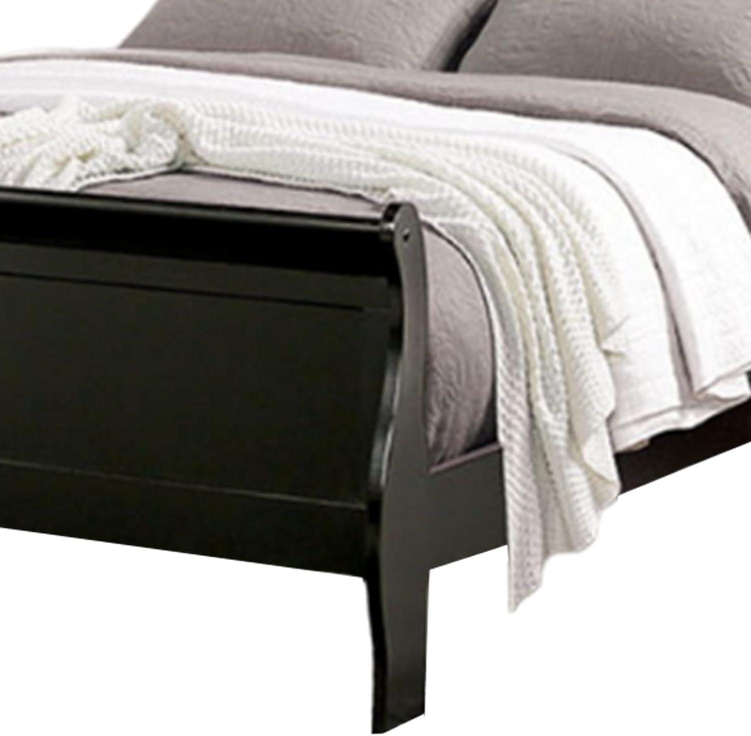 Ryla Bed, Sleigh Panel Headboard, Classic Solid Wood
