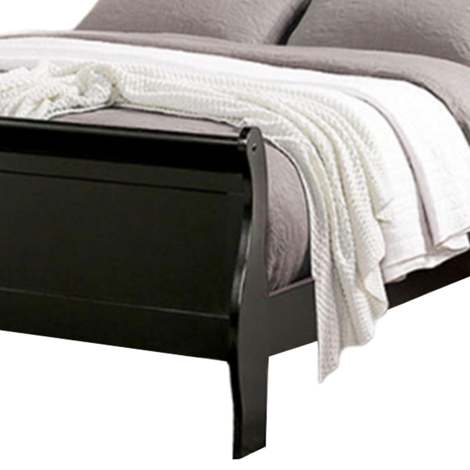 Ryla Bed, Sleigh Panel Headboard, Classic Solid Wood