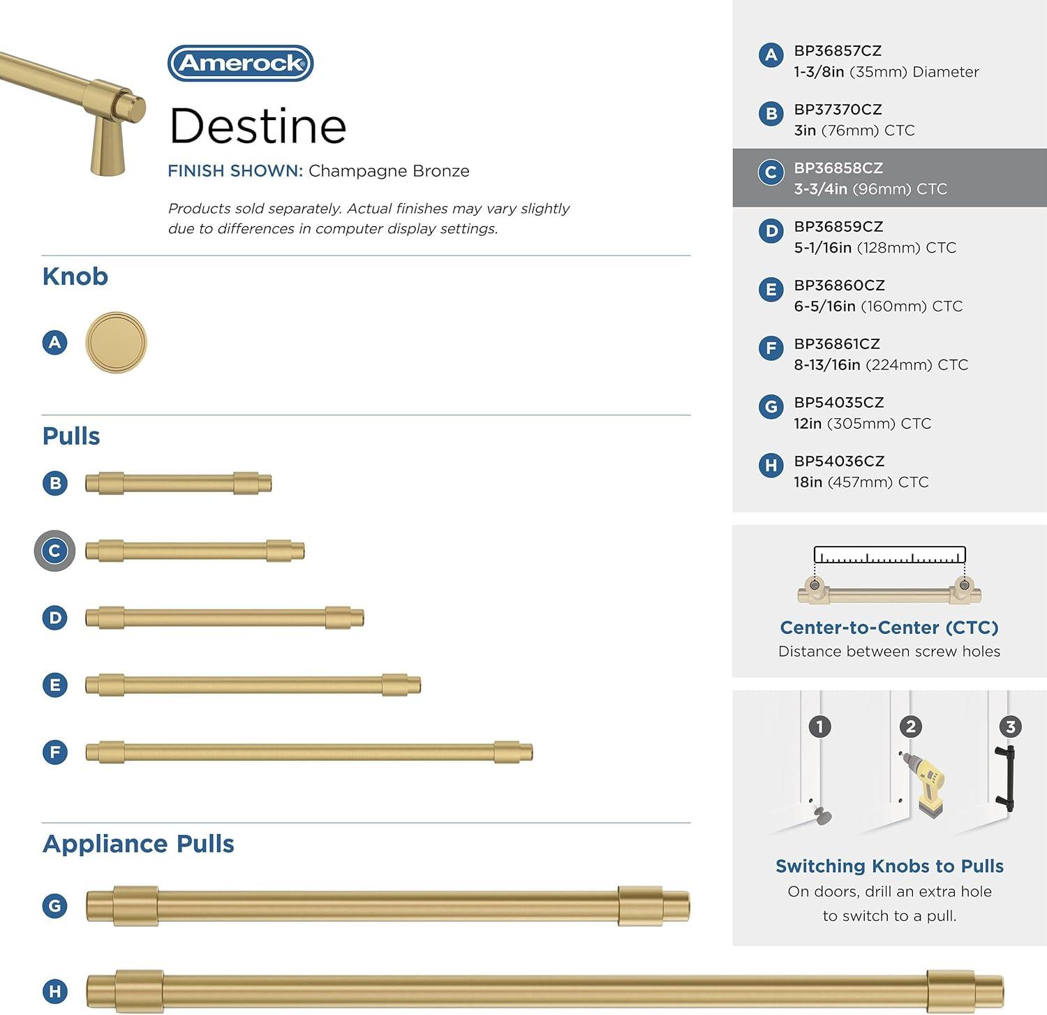 Amerock Destine Cabinet or Drawer Pull