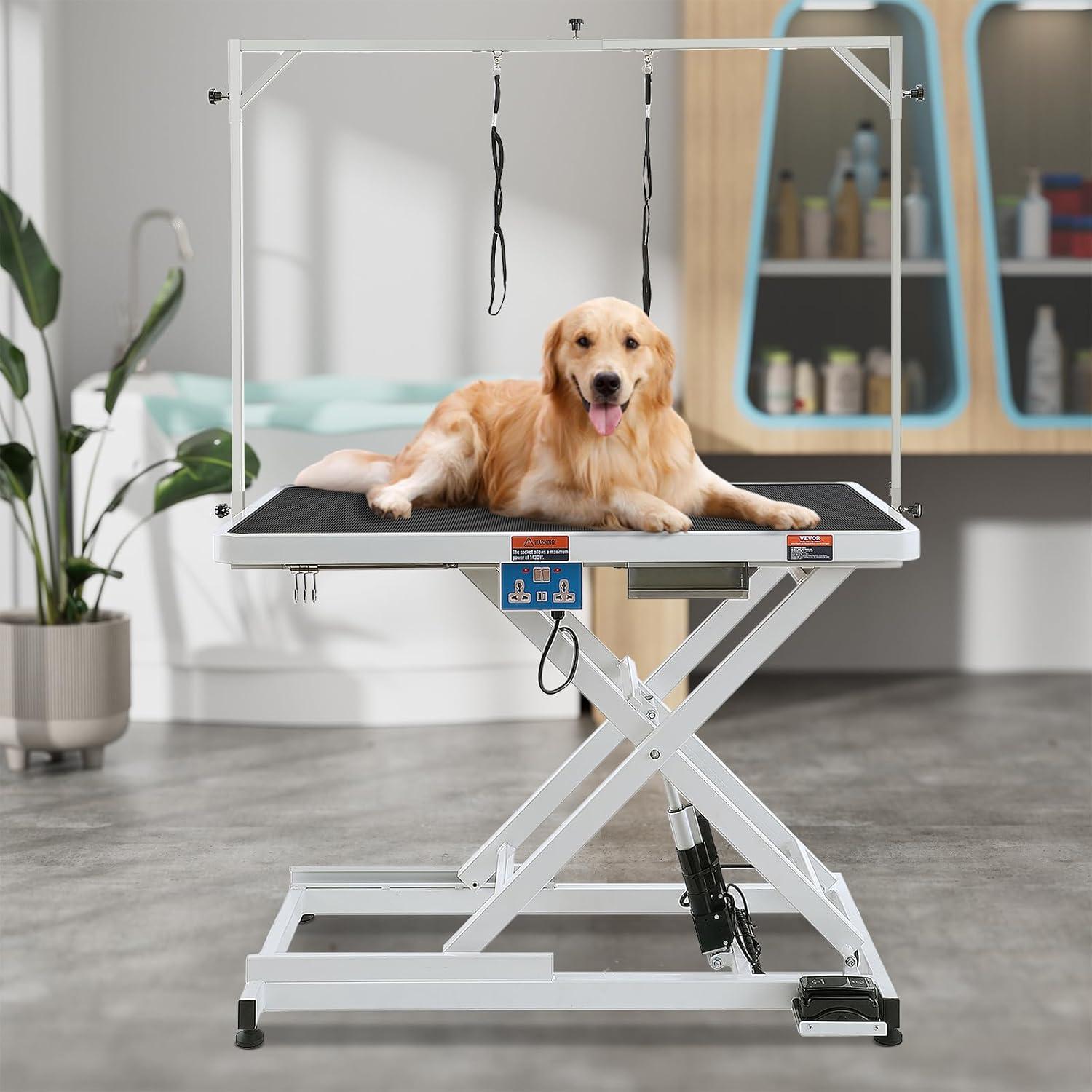 VEVOR 50" Electric Pet Grooming Table with Heavy-Duty Arm, Height-Adjustable Dog Grooming Station