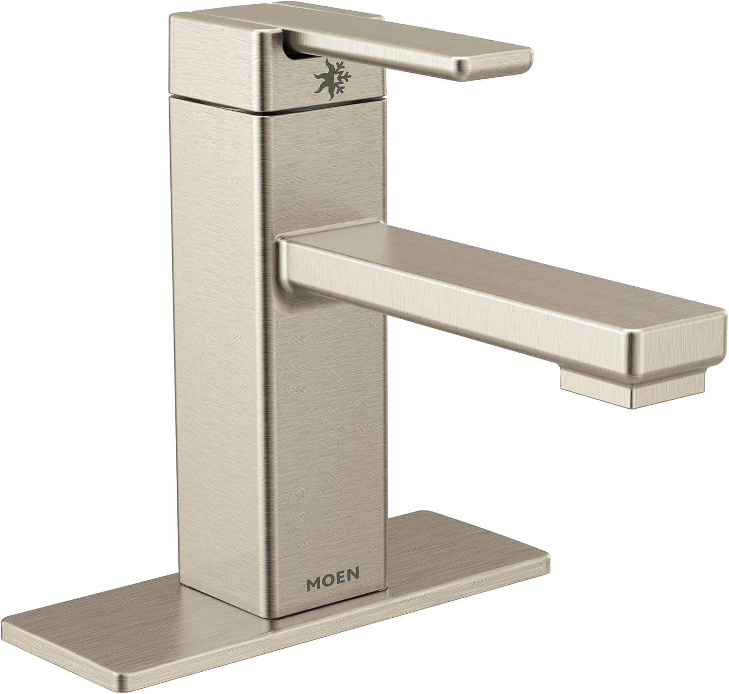 Elegant 90 Degree 6.31" Brushed Nickel Single-Handle Bathroom Faucet