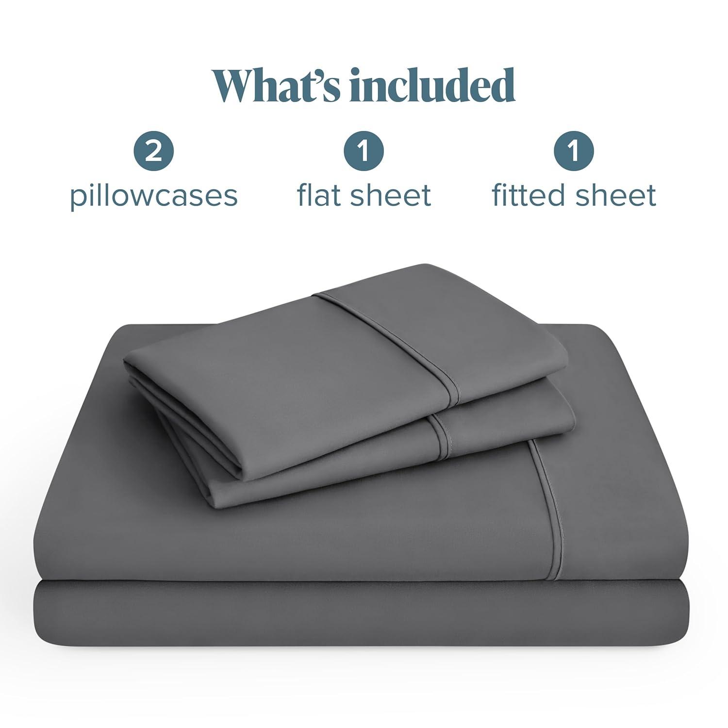 Twin XL Grey 4pc Microfiber Sheet Set by Bare Home