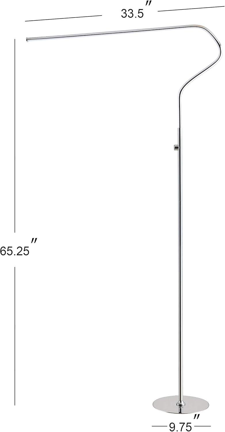 Julian 65.25" Integrated LED Metal Floor Lamp, Chrome