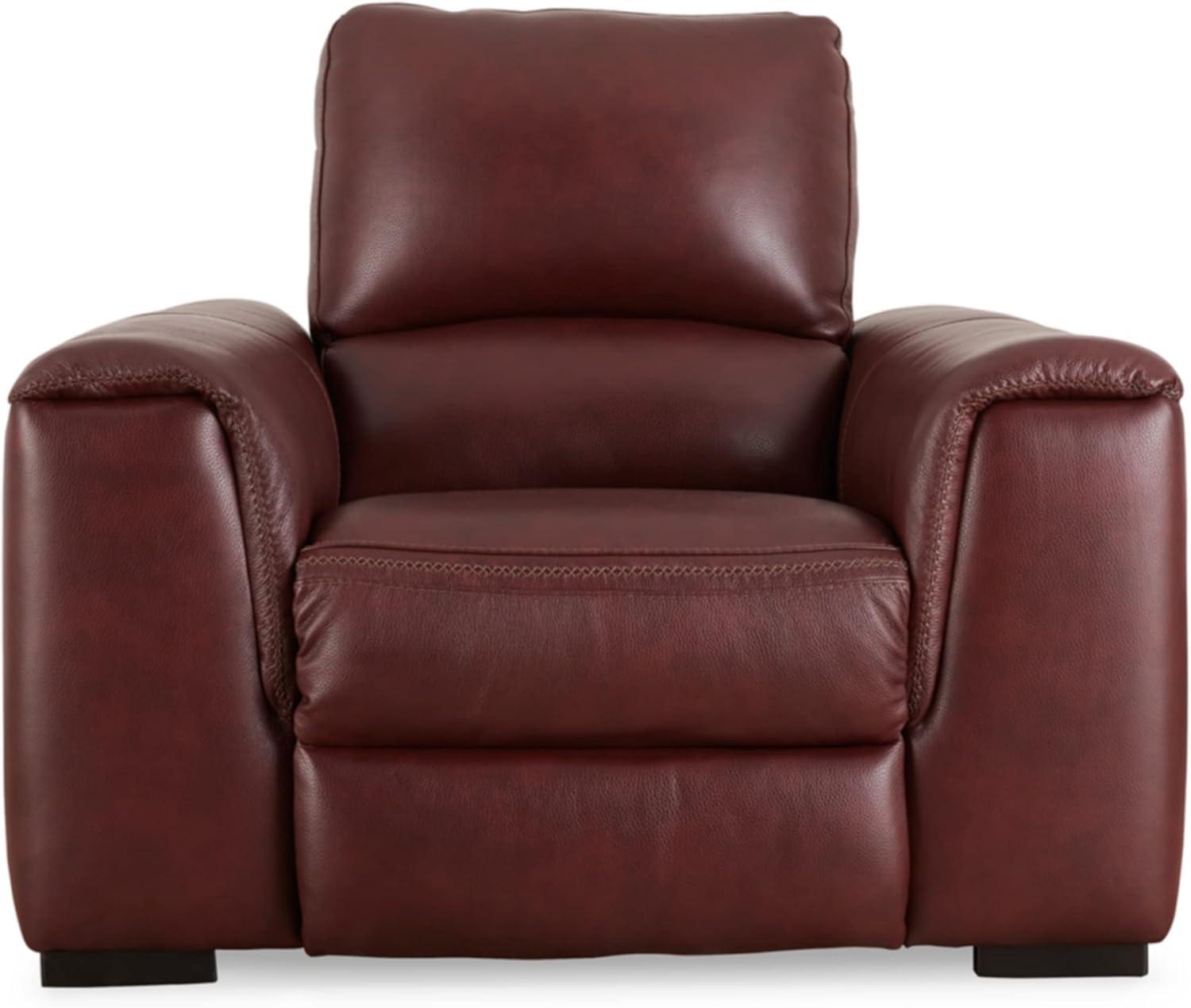 Ashley Furniture Alessandro Leather Power Recliner with Headrest in Red