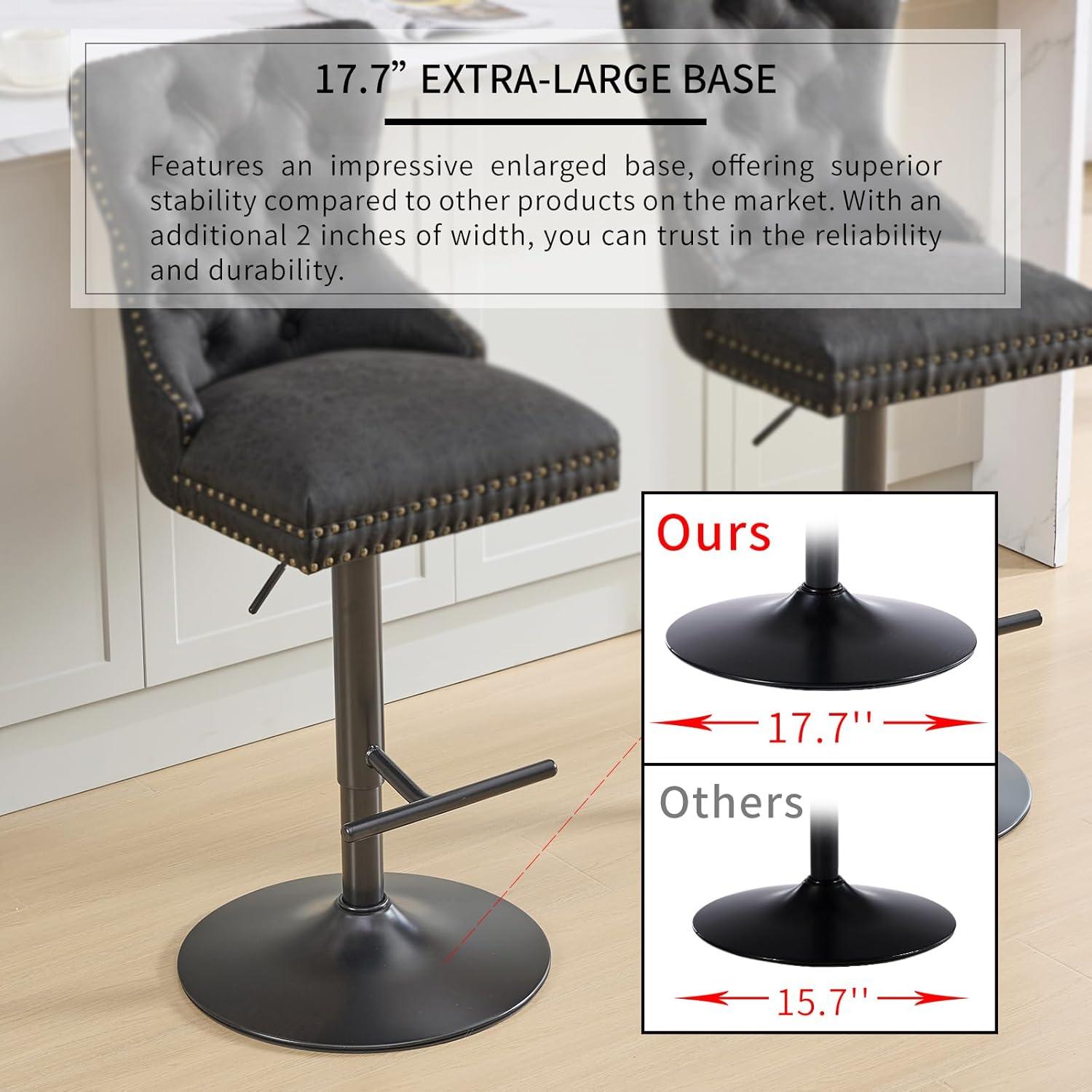 Modern Upholstered Tufted Swivel Velvet Bar Stools (Set of 4)