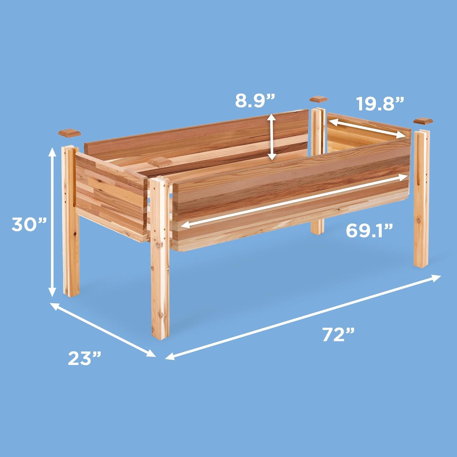 Jumbl 72"x23"x30" Red Cedar Raised Garden Bed Planter