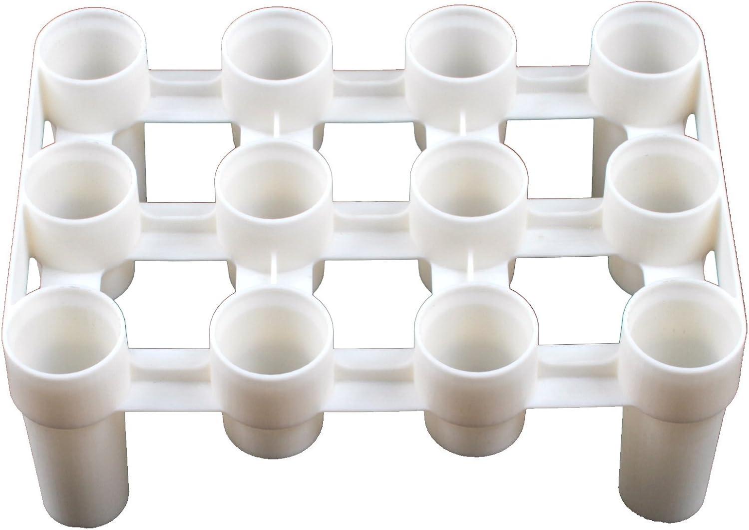 White HDPE 12-Bottle Wine Drying Rack