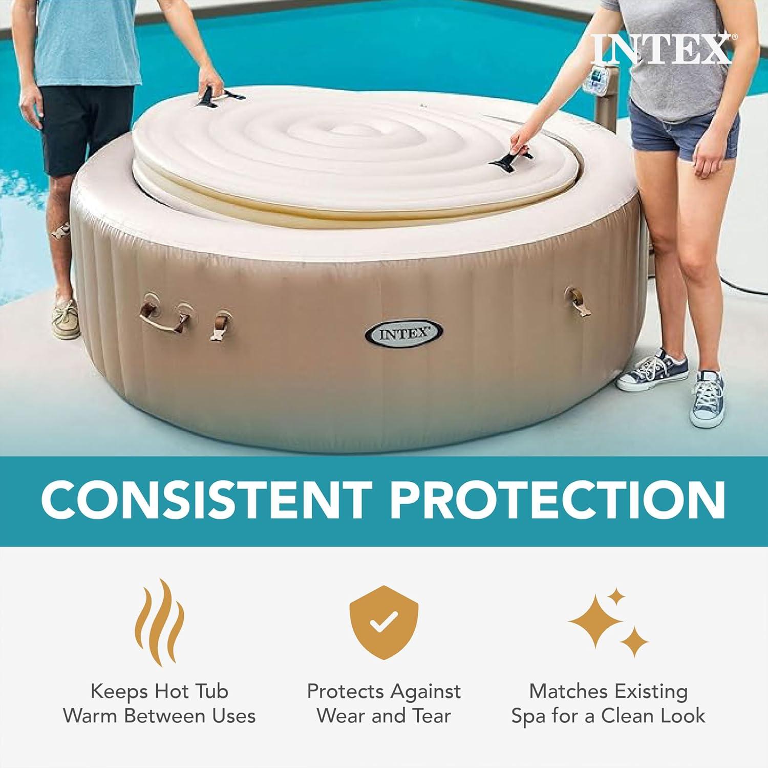 Intex Circle Hot Tub Cover in Tan