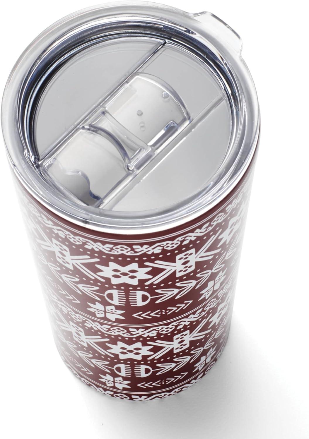 Festive Stainless Steel Highball Tumblers Set of 4 with Lids