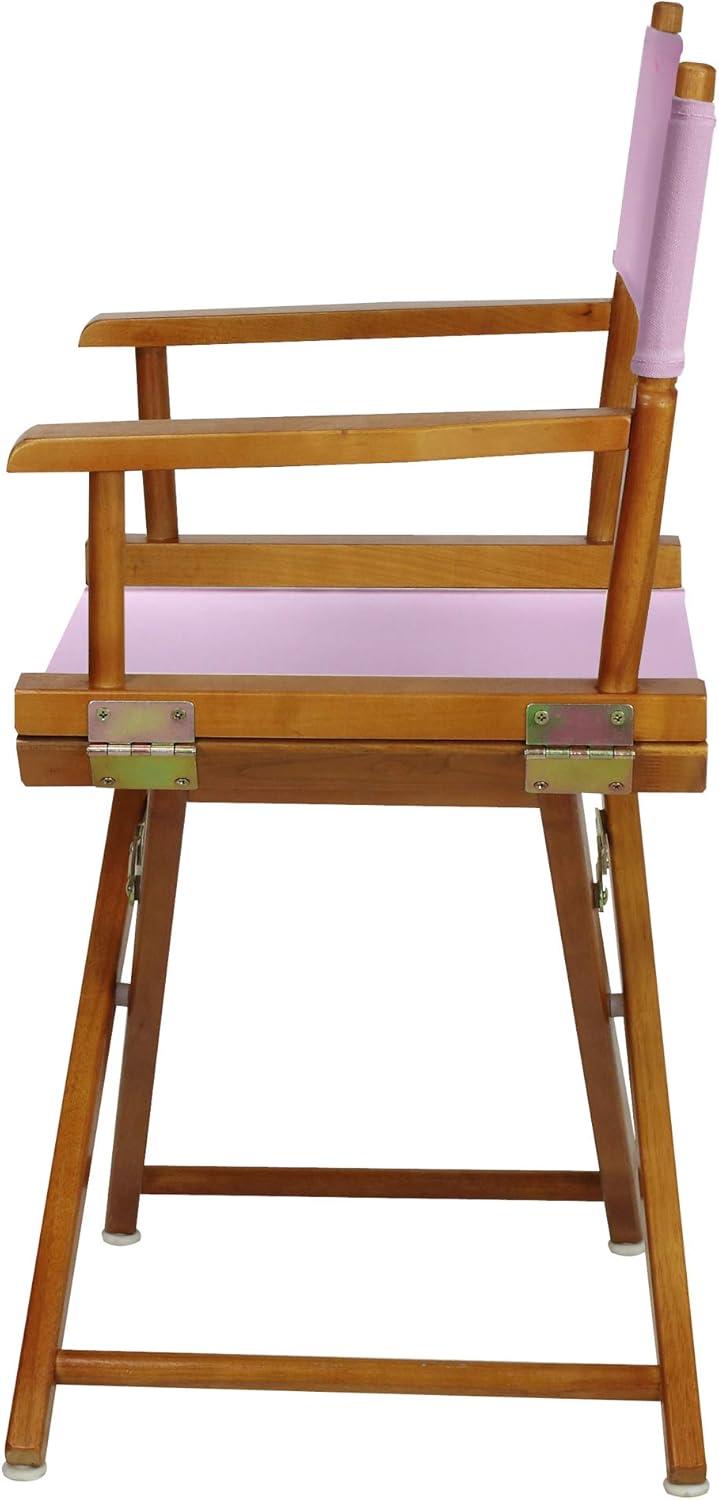 Honey Oak Frame 18" Director's Chair in Pink Canvas