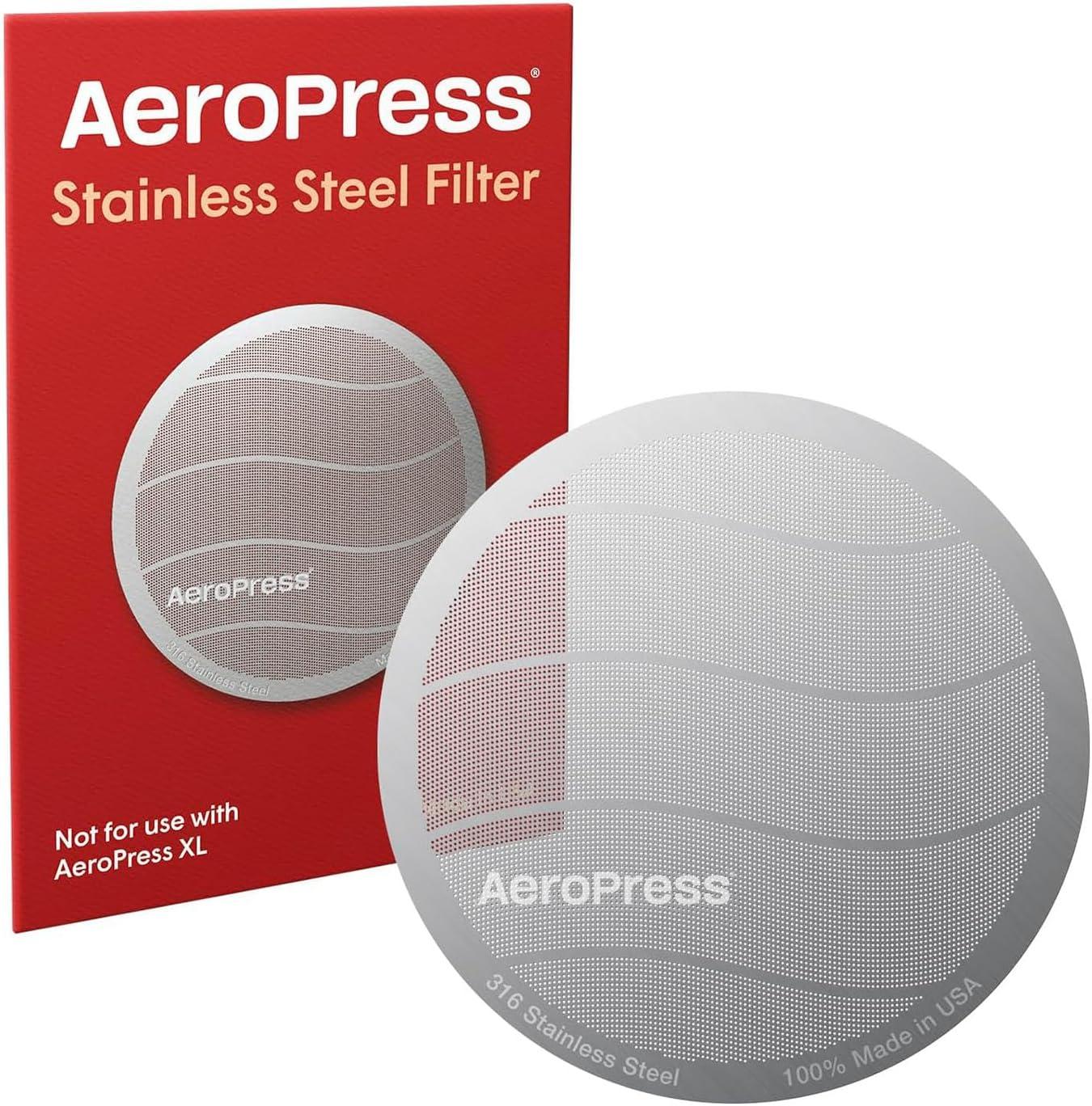 AeroPress Stainless Steel Filter: Metal Coffee Maker Accessory, Silver, 1 Year Warranty