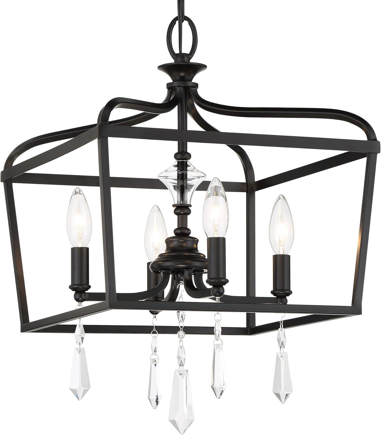 4 - Light Dimmable Lantern Geometric Chandelier