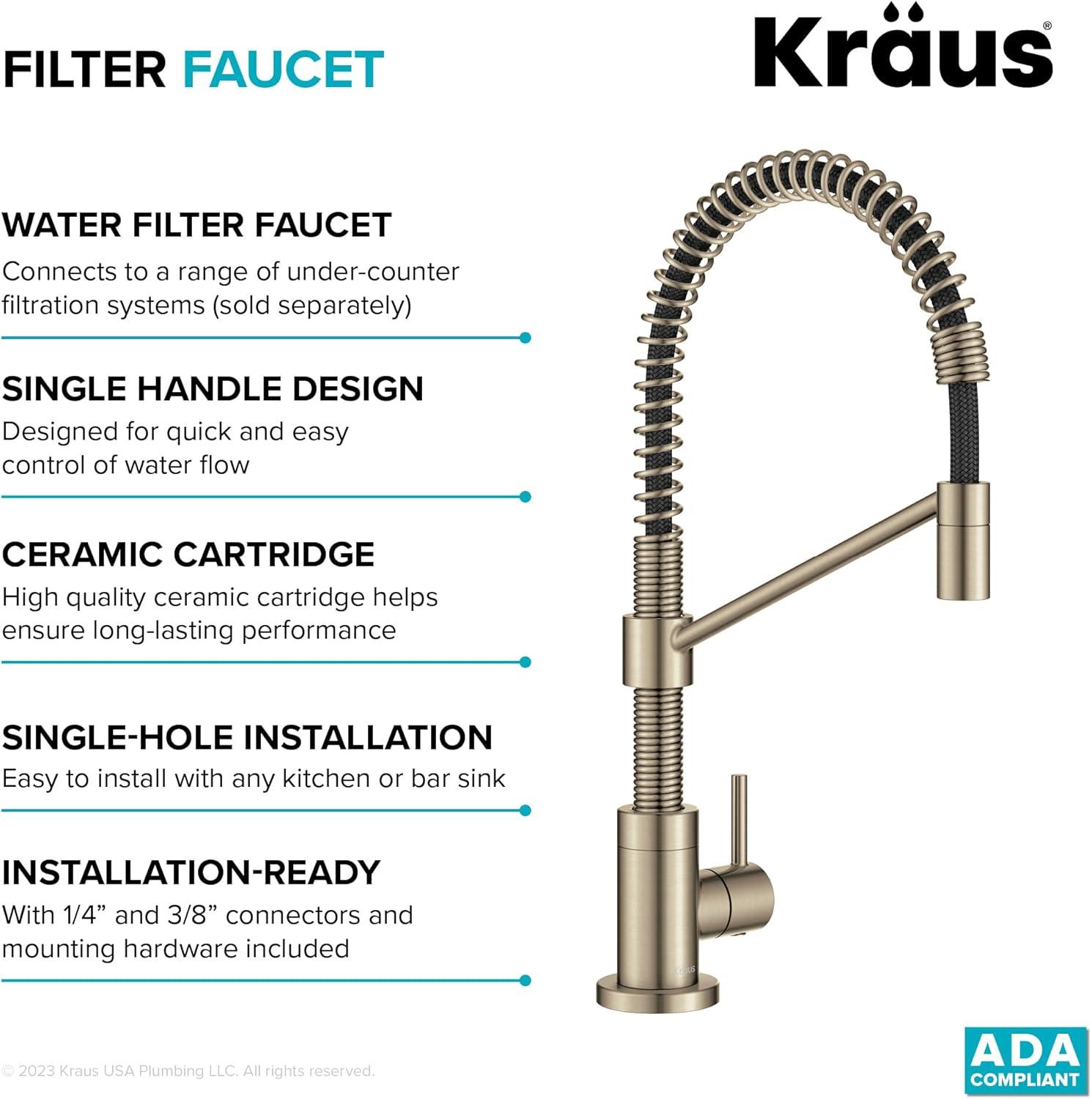 KRAUS Bolden Single Handle Drinking Water Filter Faucet for Reverse Osmosis or Water Filtration System