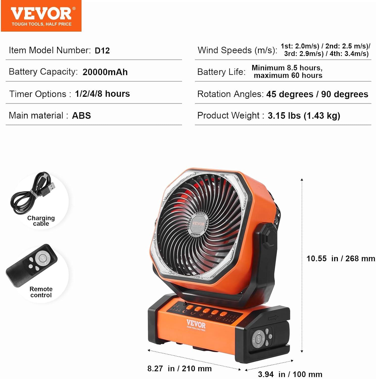 VEVOR VEVOR 10.55" Personal Fan