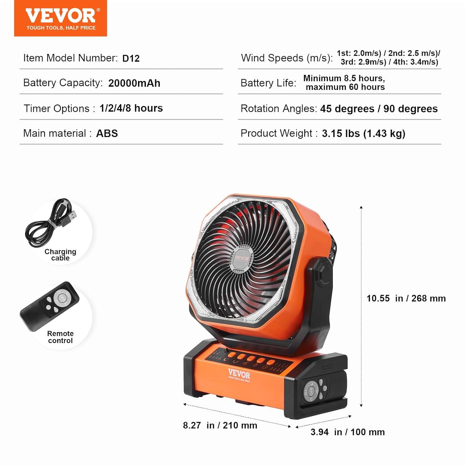 VEVOR VEVOR 10.55" Personal Fan