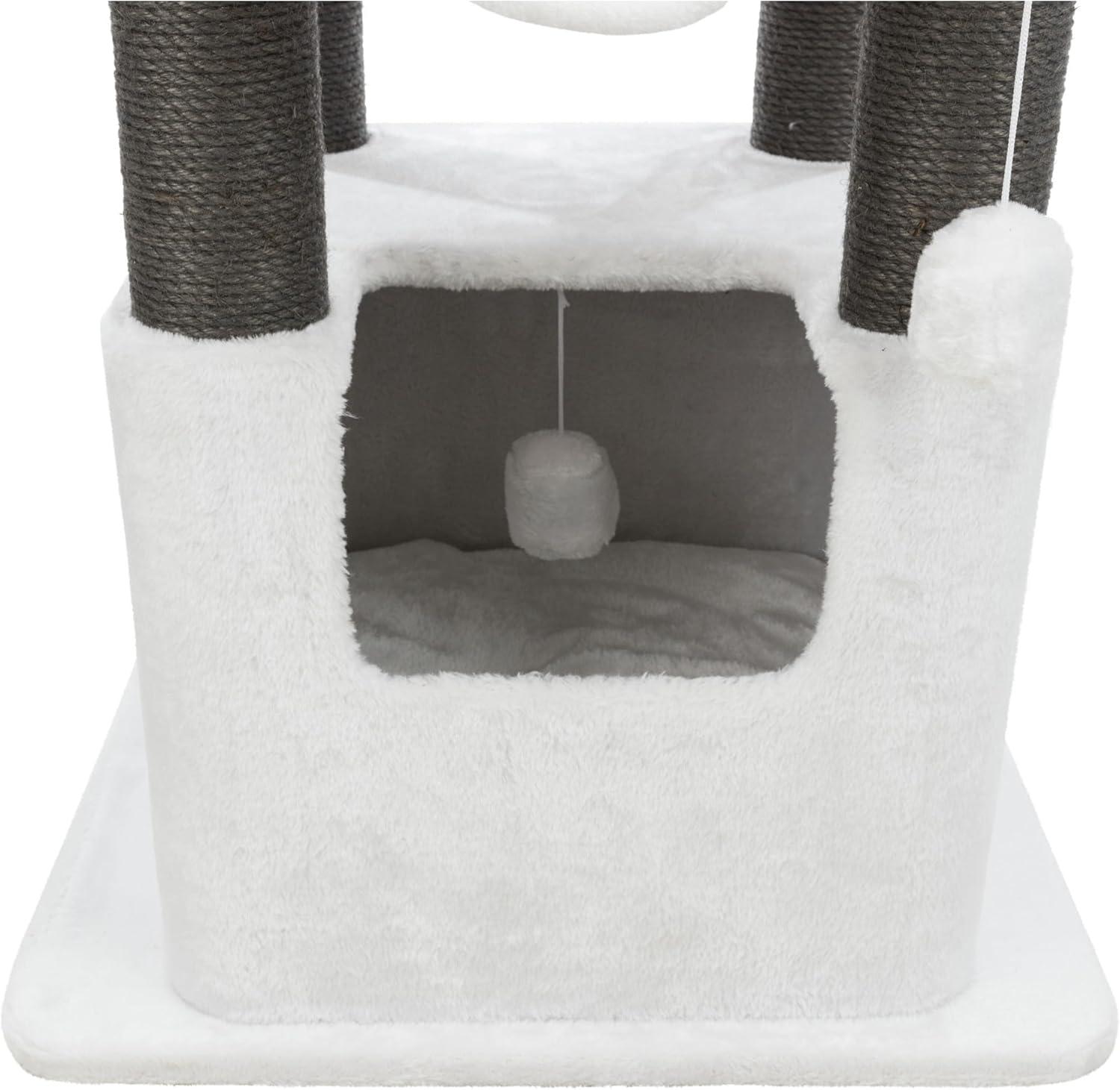 TRIXIE TRIXIE Lucano 43.3" XXL Cat Tree - Sisal Scratching Posts, Plush Covered House, Cat Beds, Platforms, Two Hanging Toys