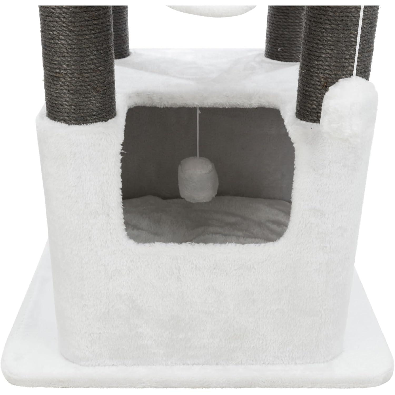 TRIXIE TRIXIE Lucano 43.3" XXL Cat Tree - Sisal Scratching Posts, Plush Covered House, Cat Beds, Platforms, Two Hanging Toys