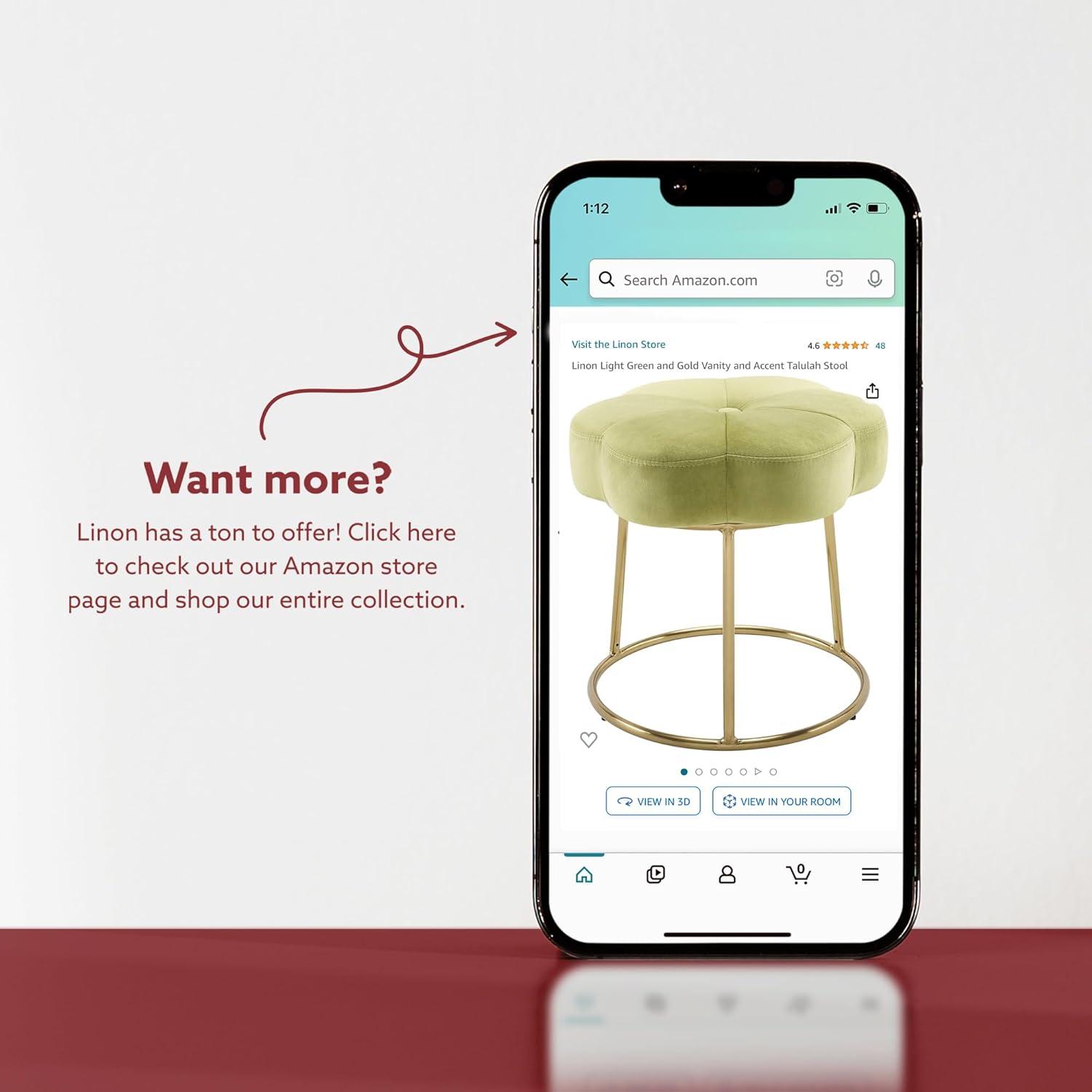 Ciara Flower Cushioned Vanity Stool