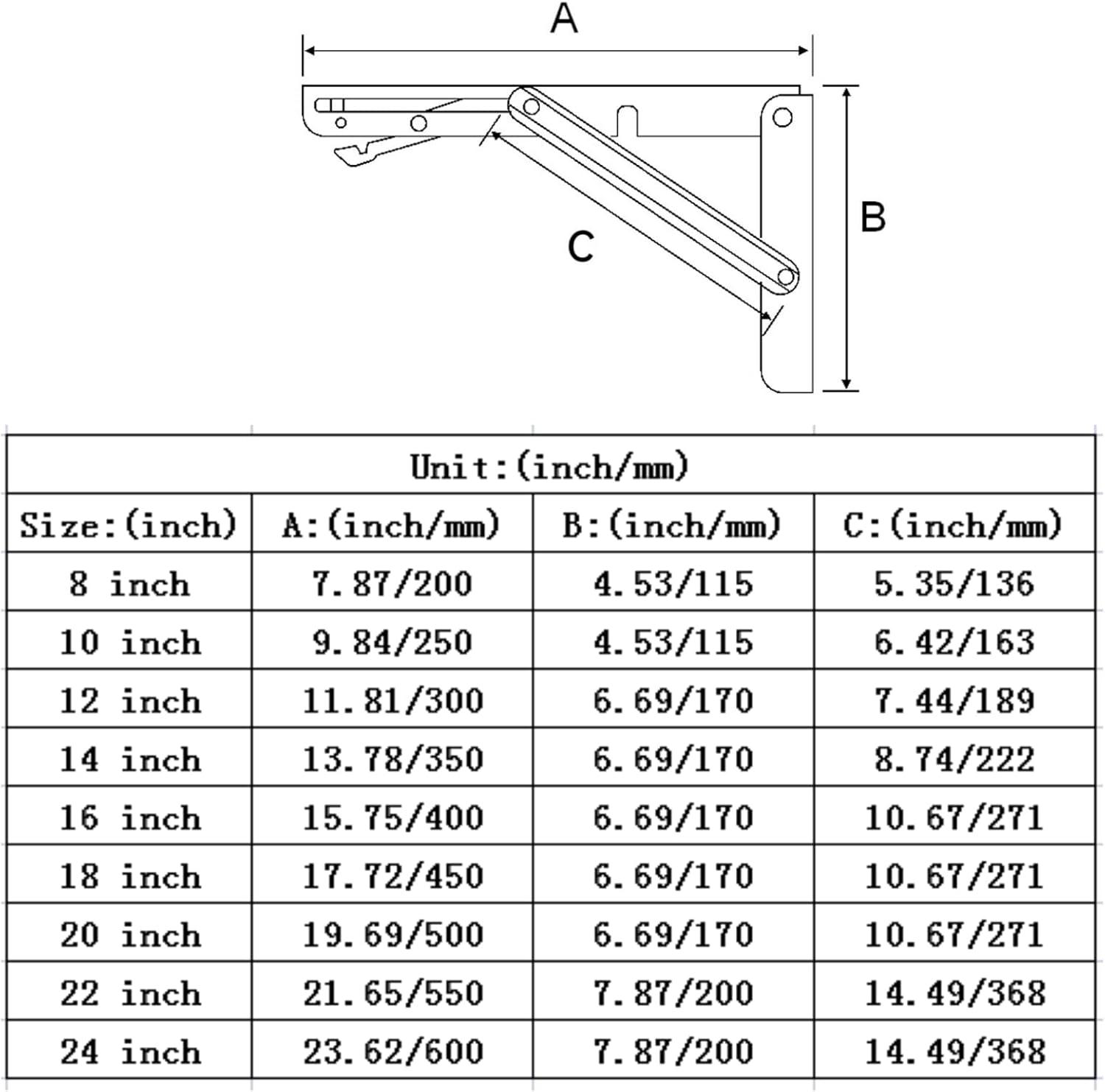 Heavy Duty Black Metal Folding Shelf Brackets