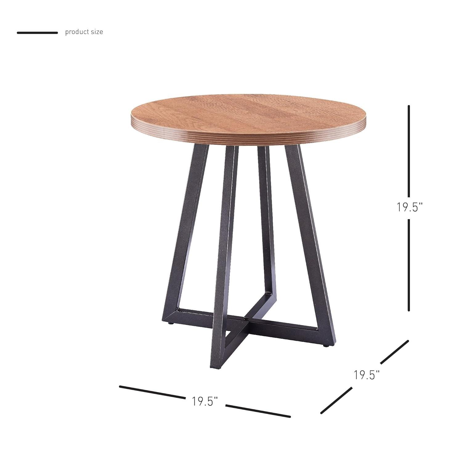 New Pacific Direct Courtdale 20" Round Wood End Table in Gliese Brown