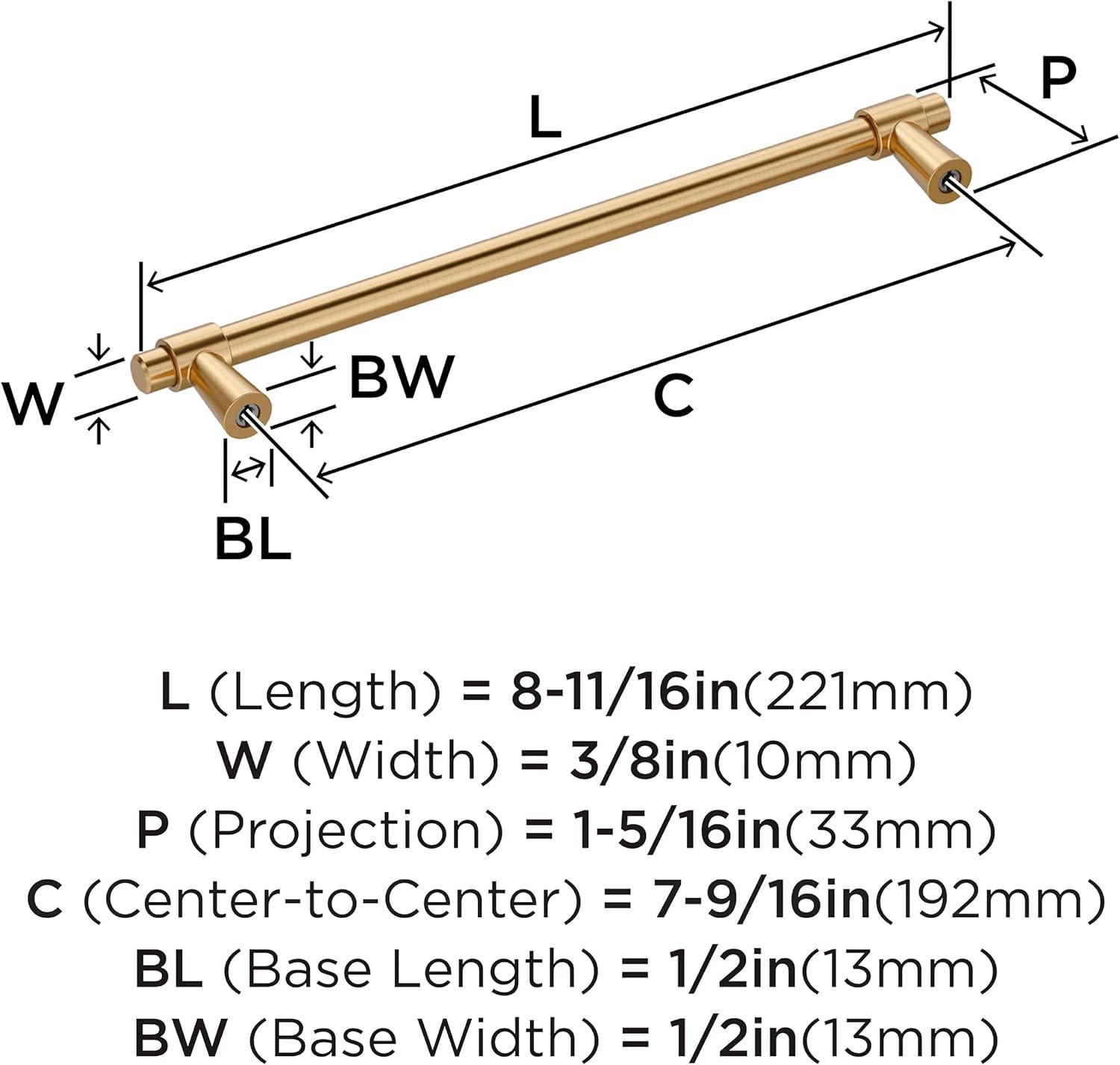 Amerock Destine 7-9/16 inch (192mm) Center-to-Center Champagne Bronze Cabinet Pull