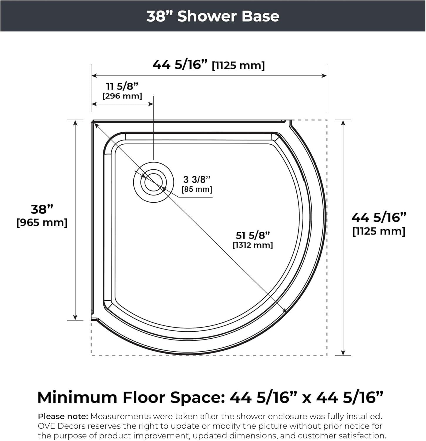 OVE Decors Breeze 44 in. Round Shower Kit w/ Clear, Base