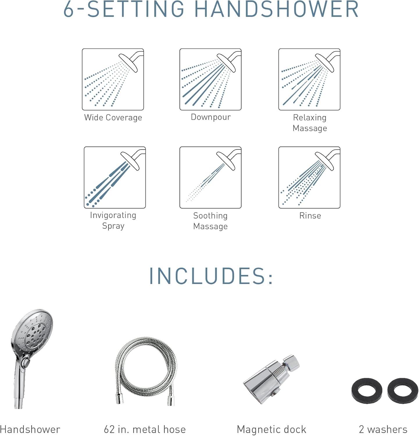 Engage Multi Function Handheld Shower Head with Magnetix