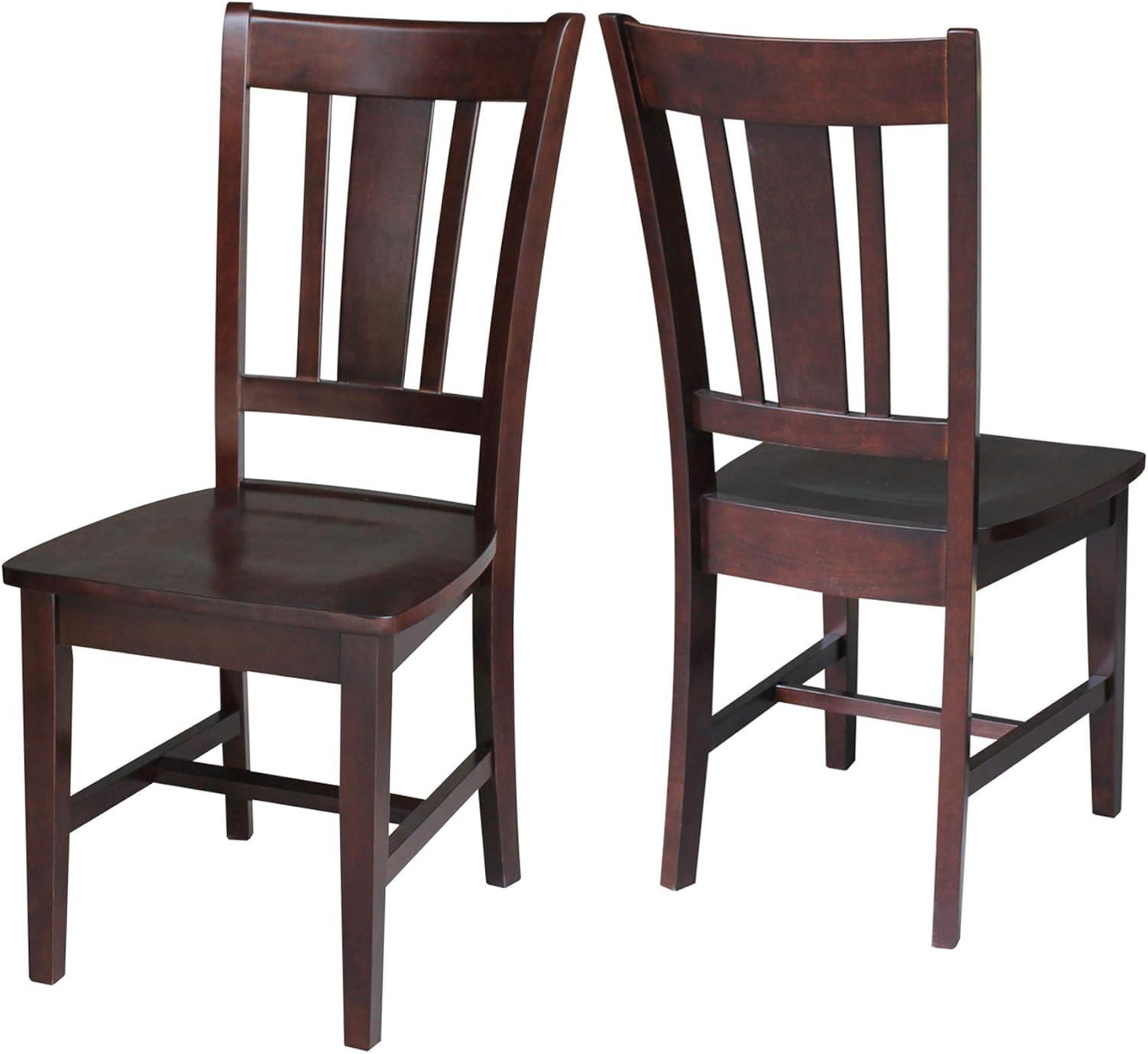 International Concepts San Remo Wood Splat Dining Chair in Rich Mocha Set of 2